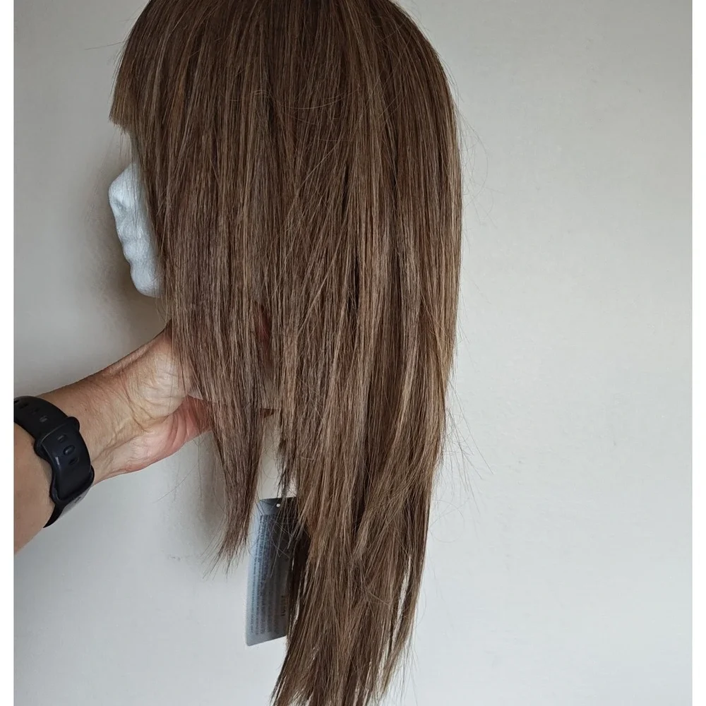 HOW Tabatha Coffey Lace Front Wig Women Dark Golden Blonde Sleek Straight 1259